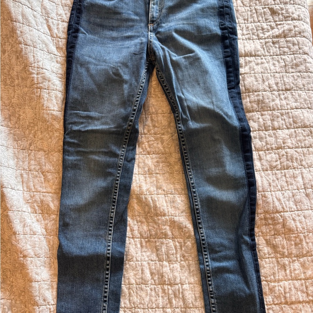 rag & bone Two-Tone Blue Skinny Jeans